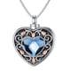 thumbnail image 1 of Collar relicario cenizas o recuerdos corazon de rosas azul, 1 of 3