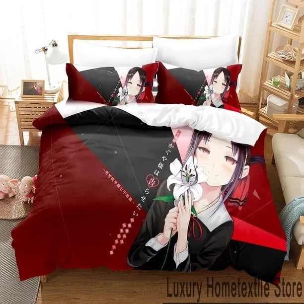 Kaguya-sama Love Is War Bedding Set Duvet Cover Bed Set Quilt Cover Pillowcase Comforter Size Boys Adult Bed Sheets