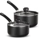thumbnail image 1 of Juego de cacerolas Utopia Kitchen, antiadherentes, con tapa, 1 L y 2 L, gris y negro, 1 of 6