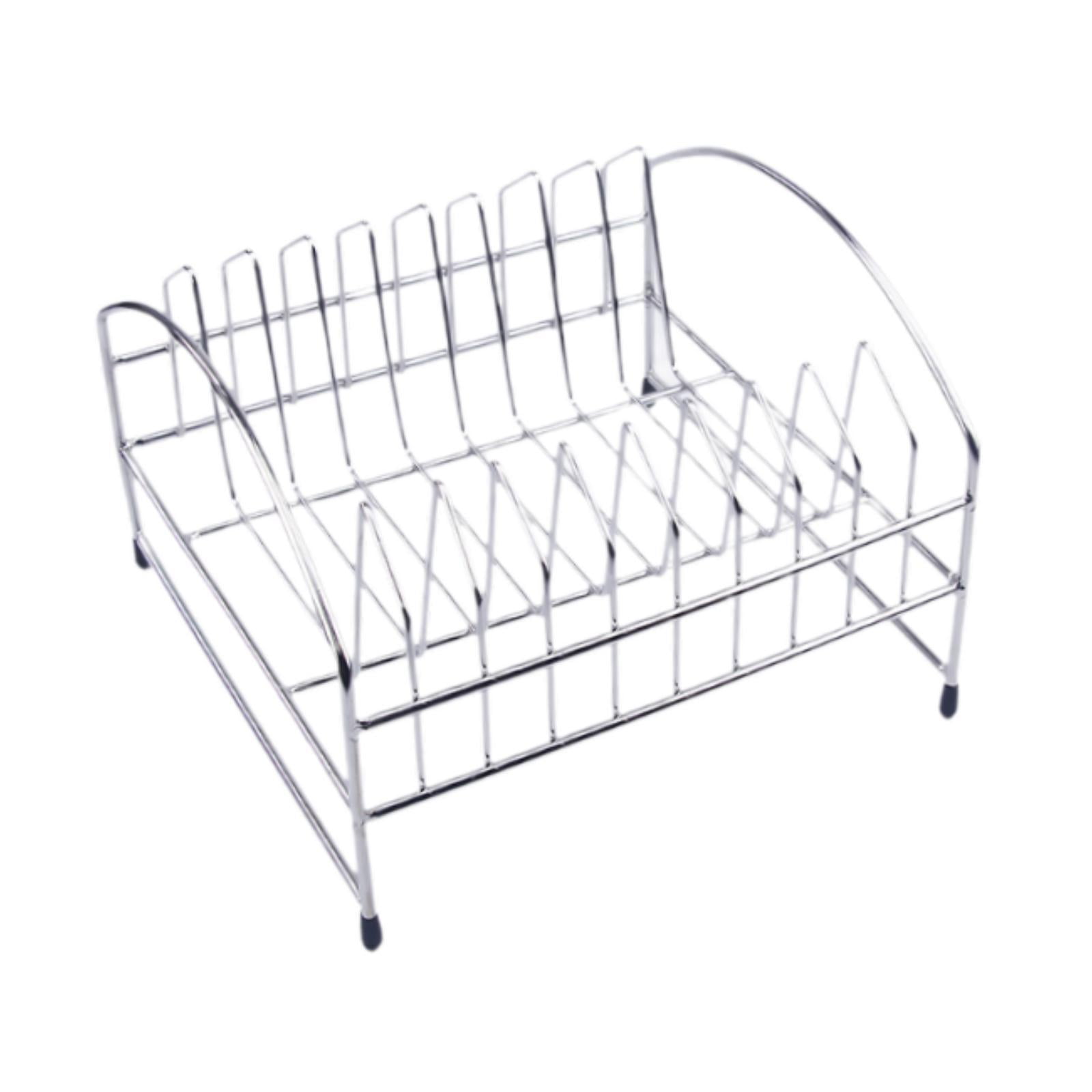 Magideal - Estante Para Pizza, Bandeja De Mesa, Portátil, Ahorro De Espacio, Acero Inoxidable, Soporte Para Pizza, Soporte De Exhibición Para Pizzerías De Cateri 10 Cuadrícula