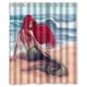 thumbnail image 1 of Cortina de ducha con estampado de sirena en la playa, con ganchos, 60 x 72 pulgadas, 1 of 3