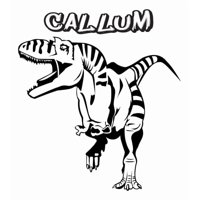 Rienda Libre Graphics - Decomural Personalised Name T-Rex Dinosaur Ws-43135