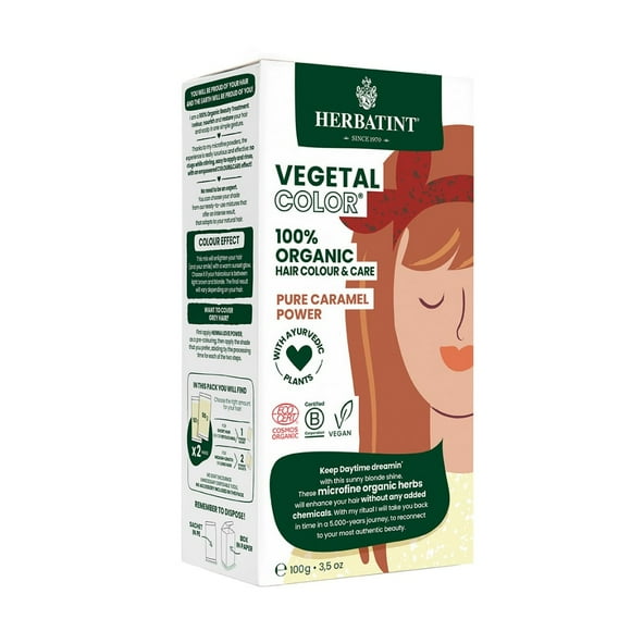Tratamiento de Nutricion con Color , 100% Organico y Natural, Tono Pure Caramel Power