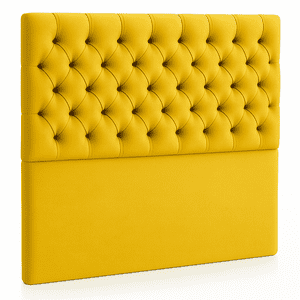 Ethan Desing - Respaldo De Cama 2 Plazas Amarillo Capitone
