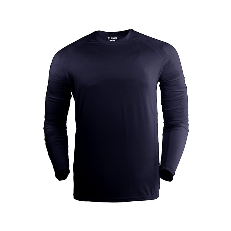 Snix - Polera Fit Infantil Primera Capa Para Futbol Manga Larga Azul Marino Talla 10