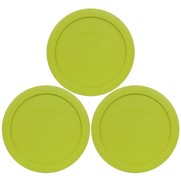 Tapa de almacenamiento Pyrex 7201-PC Edamame Green para recipiente de 950 ml, paquete de 3