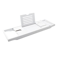 Magideal - Bandejadebambúparabañera,Soporteparalibro,Teléfono,Bebidas,Jabón,Tableta,Teléfono,Soporteparabañerade29,53~42,91,,Blanco