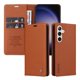 thumbnail image 5 of Funda Billetera de Cuero para Samsung Galaxy S24 Plus con Tarjetero y Soporte - Tapa Magnética Marrón, 5 of 6