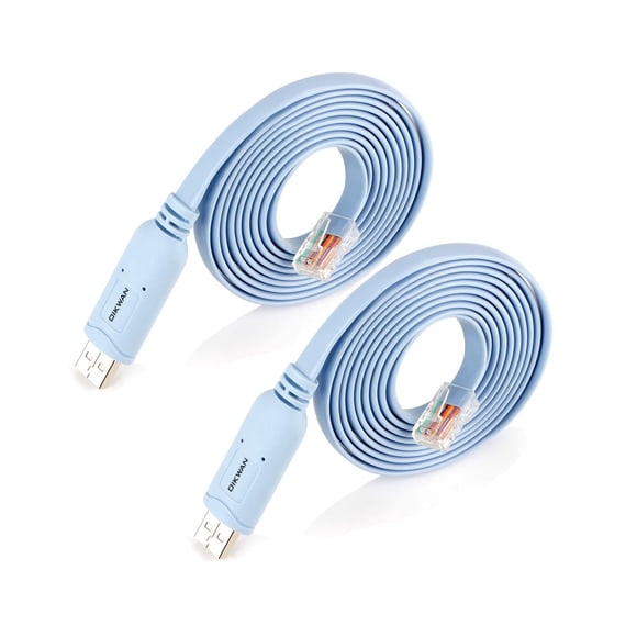 Paquete de 2 cables de consola USB a RJ45 para Cisco, NETGEAR, etc.