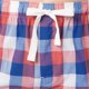 thumbnail image 2 of Pantalón de pijama IZOD holgado de popelina estampada con cordón para hombre, cuadro rojo/azul, 2 of 5