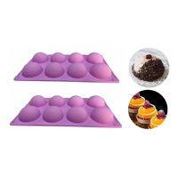 Genérico - Pack 2 Molde De Silicona Molde Silicona Molde 8 Media Esfera