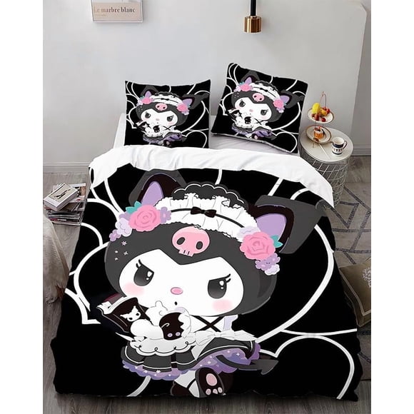 Cart-oon Bunny -3-Piece Be-d Set -Warm and- Comf-ortable -Kawaii- Beddi-ng Se-t Cute S-oft Mic-rofiber Bedclothe-s for Bo-ys Girls Ki-ds -King