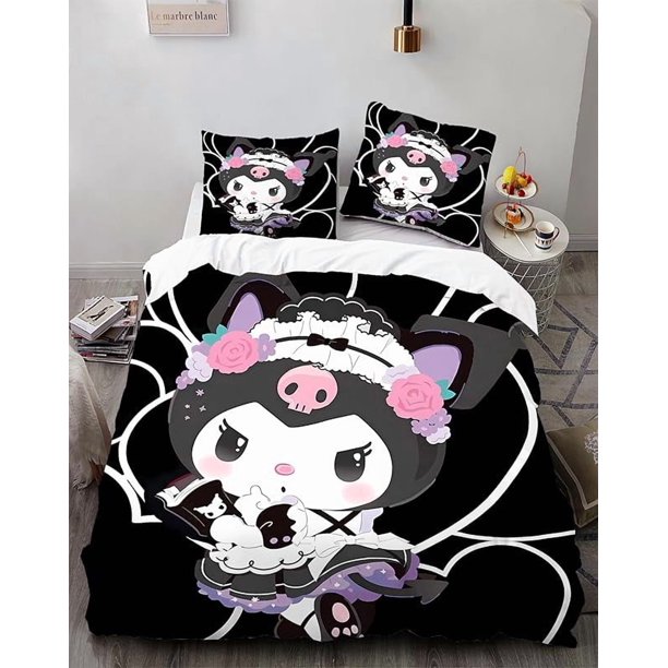 Cart-oon Bunny -3-Piece Be-d Set -Warm and- Comf-ortable -Kawaii- Beddi-ng Se-t Cute S-oft Mic-rofiber Bedclothe-s for Bo-ys Girls Ki-ds -King