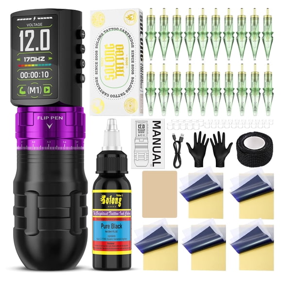 Kit de tatuaje effeer EF-TKE754A-4 2300 mAh 30 ml de tinta