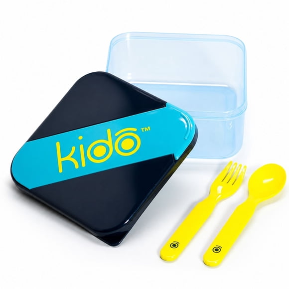 Hermético Kido con Cubiertos Libre de BPA Azul Oscuro - PS