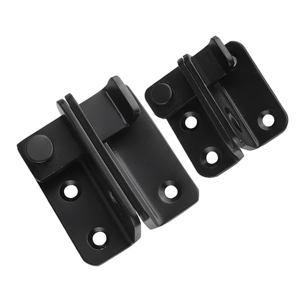 Cerradura De Pestillo De Puerta De 2 Piezas, Seguridad De Puerta Ligera Para Cercas De Cajones, Negro