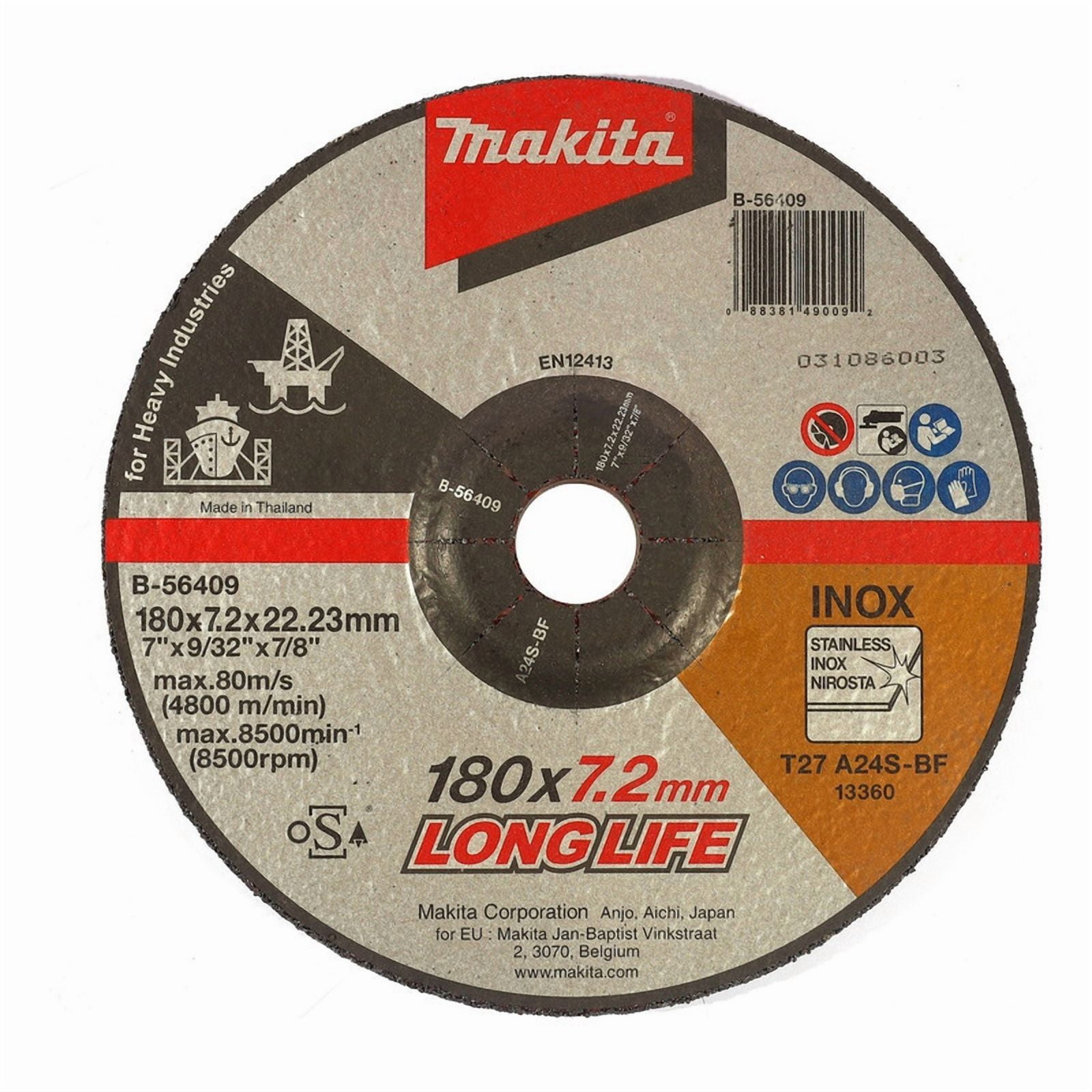 Disco Desbaste Metal/inox 180x7.2mm Long Life Makita B-56409