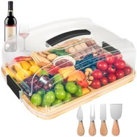Tabla De Charcutería Portátil Fubegi Con Tapa Bamboo Travel