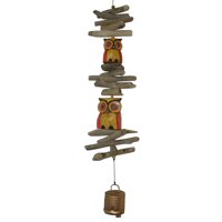 Wind Bell Cohasset Gifts 618 Twin Oscar Owl, Madera Flotante Amarilla