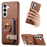 Funda Foxdock Para Samsung Galaxy S26 Pro Protección Antigolpes, Función De Soporte, Con Anillo Y Cartera Magnética-Marrón