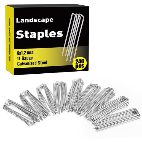 Grapas Para Paisajismo Hongway Paquete De 240 Unidades, 15 Cm, Acero Galvanizado