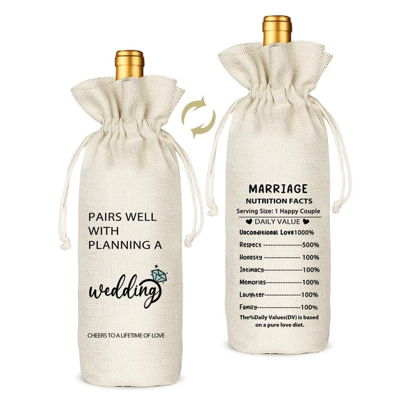 Bolsa de Vino TBITON 34x14 cm Beige para Regalo de Boda