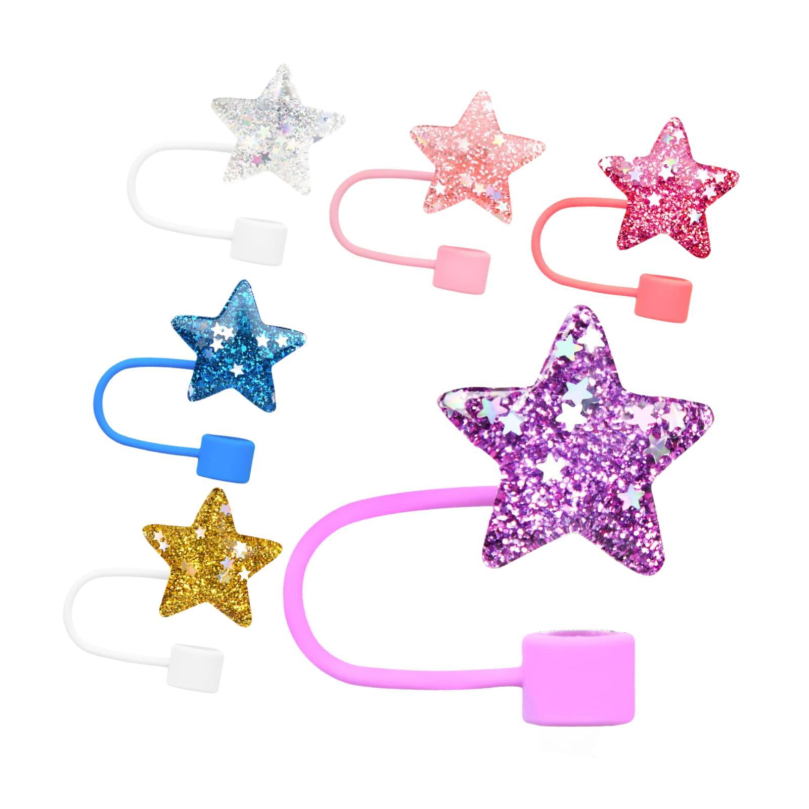 Bothyi - 6 Piezas De Tapas De Paja De 8 Mm De Diámetro Interior, Coloridas Tapas De Paja De Silicona En Forma De Estrella