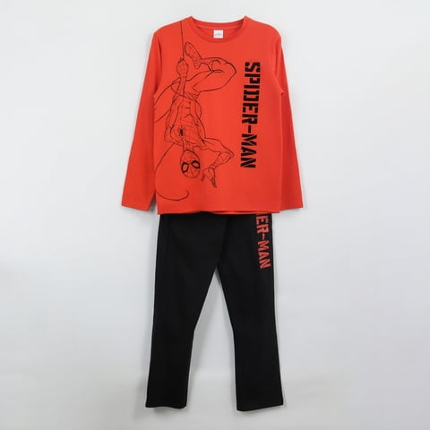 Pijama Manga Larga Niño Rojo Hanging Spiderman Marvel