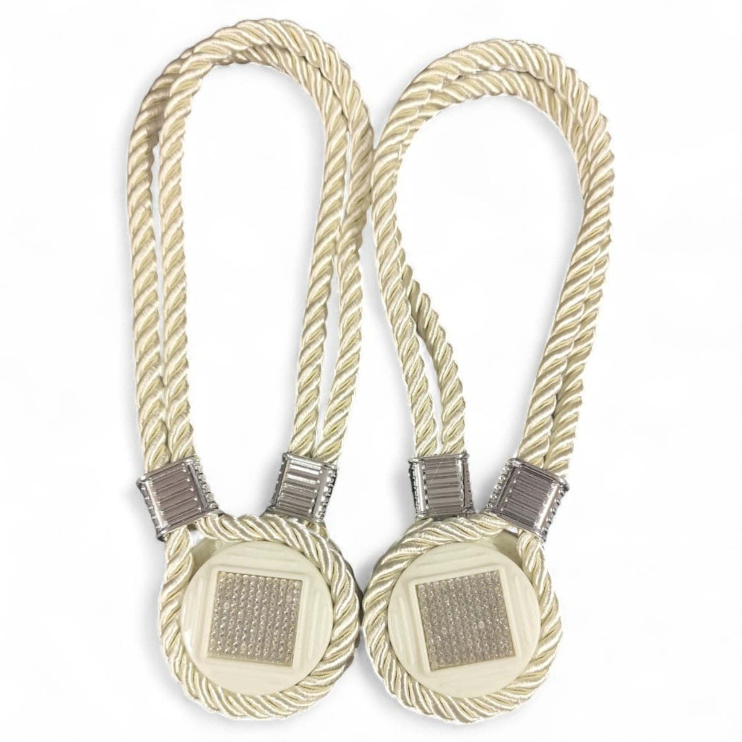 Pack De 02 Sujetadores Magnéticos Para Cortinas Joyas Beige