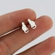 thumbnail image 3 of 1pair Cute Stainless Steel Cat Stud Earrings For Men, Minimalist Small Animal Cute Cat Earings, Pet Cat Accessories For Men, 3 of 4