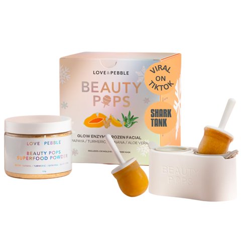 Máscara De Cúrcuma Love & Pebble De Beauty Pops Glow Enzyme, Facial Helado