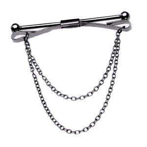 Magideal - Pasador De Barra De Cuello Clásico Para Hombres, Decoración De Joyería Con Cadena De Eslabones, Broches De , Clips De , Clip De Cuello
