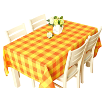 Mantel Polycotton Rectangular / Cuadrillé Salmón Amarillo – Doral