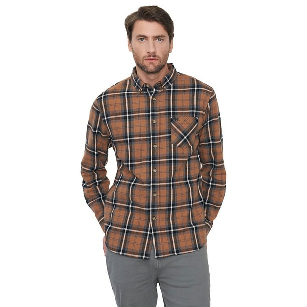 Camisa Hombre Franela Camel Corona