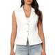 thumbnail image 1 of INSPIRE CHIC Chaleco de regreso a clases para mujer, botones de mezclilla, solapa con muesca, cintura elástica, chaquetas sin mangas de mezclilla, 2XL blanco, 1 of 6