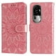 thumbnail image 1 of Funda tipo cartera FOXDOCK para OPPO Reno 10 Pro 5G , diseño girasol en relieve, cuero PU, cierre magnético, soporte y tarjetero, 1 of 5