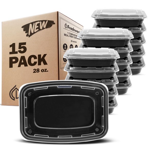 Recipientes para preparación de comidas Freshware, 15 unidades, 840 ml, sin BPA