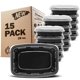 thumbnail image 1 of Recipientes para preparación de comidas Freshware, 15 unidades, 840 ml, sin BPA, 1 of 6