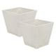 thumbnail image 1 of Set 2 Macetero Plastico Bajo Premium Base Cuadrada Conica M blanco, 1 of 7