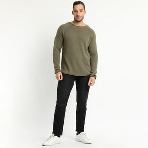 Truval - Sweater Cuello Redondo Khaki Claro Caqui Xl