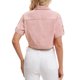 thumbnail image 3 of INSPIRE CHIC Chaqueta de Jean Recortada de Manga Corta con Botones y Desgastada para Mujer de Regreso a Clases Rosa XL, 3 of 6