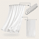 thumbnail image 1 of Cortina De Baño Tela + Forro + 12 Ganchos Premium 180  X 180 Cm Blanco Juego Larga Az, 1 of 10