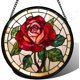 thumbnail image 1 of Colgante ventana vitral flor colibrí retro 25cm pájaro atrapasol Día Madre cumpleaños regalo abuela mujeres amantes aves, 1 of 7