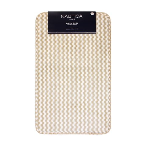 Alfombra De Baño Nautica Home Memory Foam 50X80 Cm Cuadros Beige