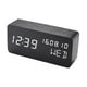 thumbnail image 1 of Reloj Digital LED Despertador Mesa De Noche Madera Negra, 1 of 3