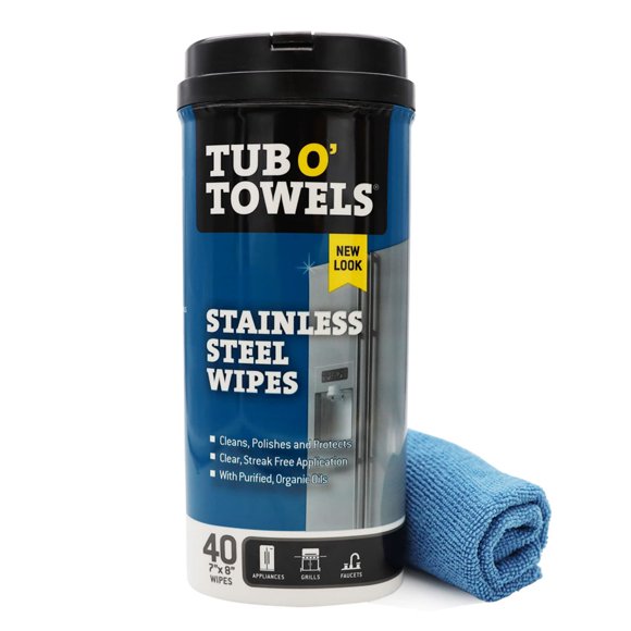 Toallitas de limpieza Tub O' Towels para acero inoxidable, uso rudo, 40 piezas