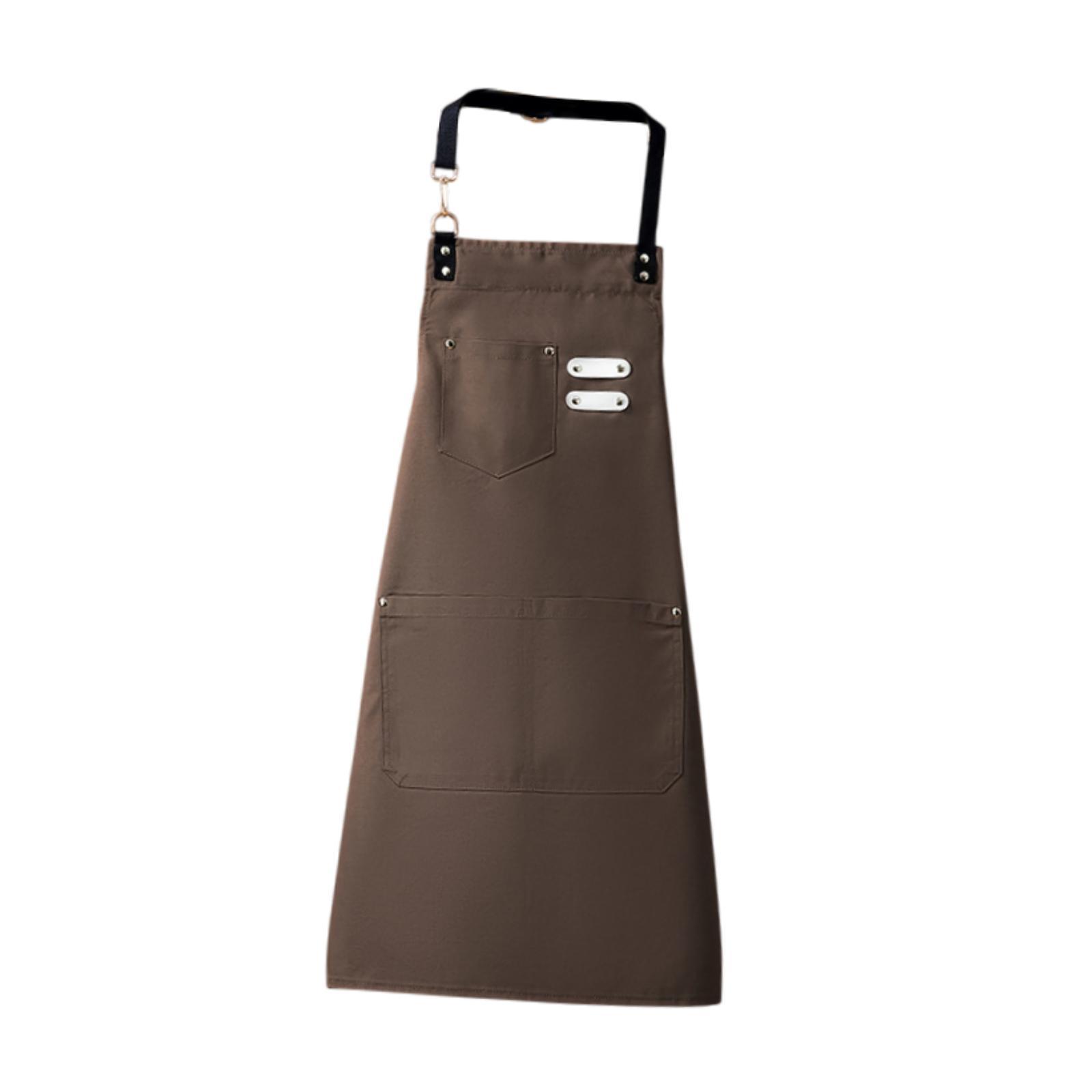 Magideal - Delantal De Artista De Pintura, Delantal De Chef, Delantal Multiusos Unisex Para Mujeres Y Hombres, Ajustable Para Manualidades, Jardinería, Cafetería Marrón