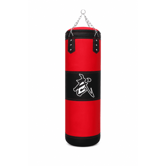 Saco De Boxeo Grande Profesional 1,20 cm  Con Cadena De Anclaje Rojo 30 kilos