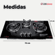 thumbnail image 3 of Cocina Encimera a Gas Licuado 3 platos Tope de Vidrio con chispero Color Negro, 3 of 7
