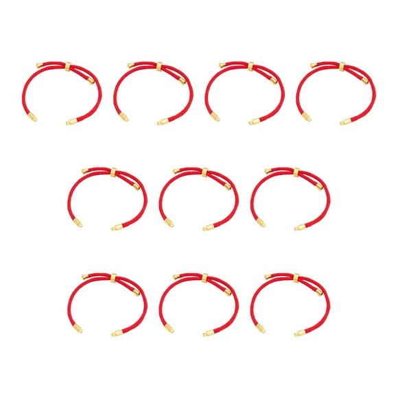 Pulsera De Cordón Trenzado De Nailon De 10 Piezas, Hallazgos, Pulsera De Cuerda De Moda, áureo Rojo